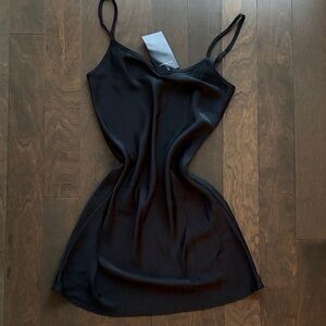 Brandy Melville dark blue silk dress